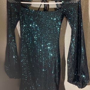 Lucy in the sky green sequin dress